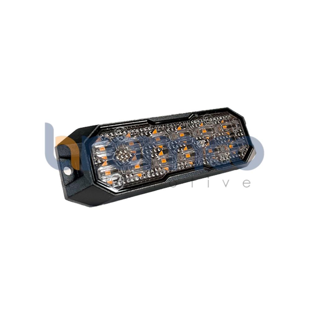 Ultra Slim 12 Amber LED Warning Strobe – 12-24V     